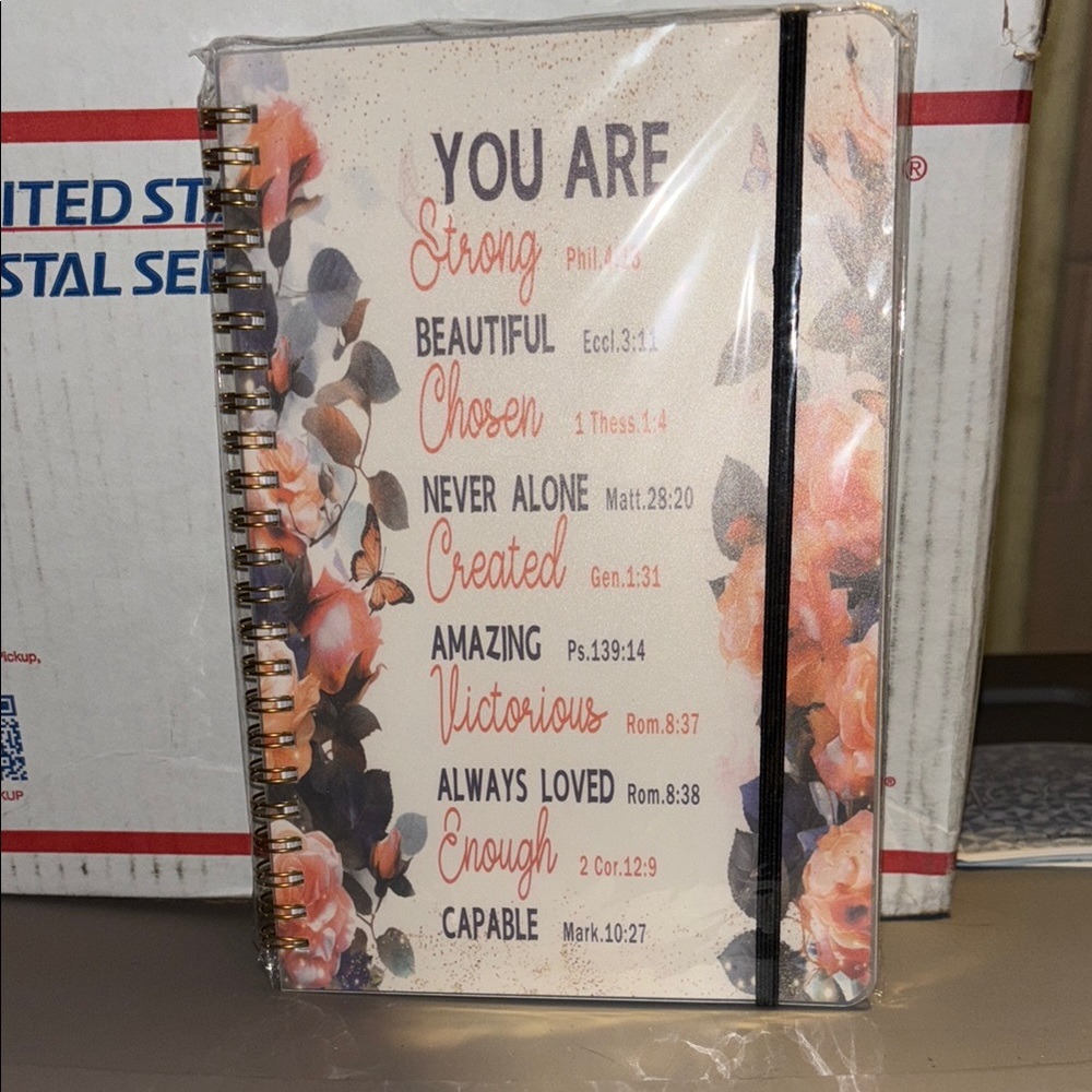 Floral Spiral Notebook with Inspirational Quotes